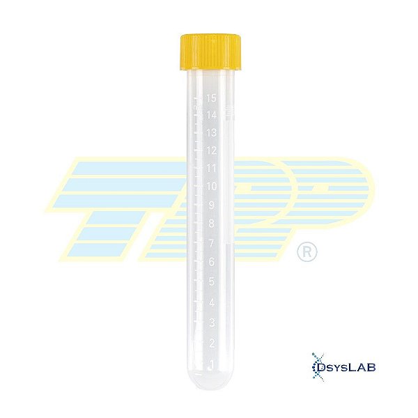Tubo para biorreator, 15 mL, fundo redondo, PP, tampa com filtro, estéril, caixa com 800 unidades 87017 (TPP)
