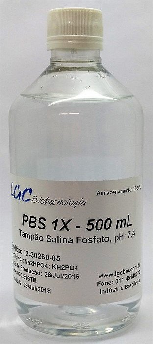 💥 Tampão PBS, 1x, concentrado pH 7,4, frasco com 500 ml 13-30260-05 (LGCBio)