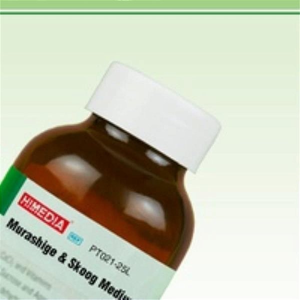 ❆ Meio Murashige e Skoog (com cloreto de cálcio e vitaminas e sem sacarose ou ágar), pó para 25 litros PT021-25L (Himedia)