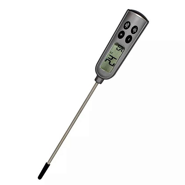 Termômetro digital tipo espeto com alarme de temperatura, resistente a água, -50°C a 300°C, com Calibração RBC em 6 pontos, unidade 9791-CAL6 (Incoterm)