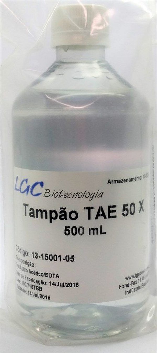 Tampão TAE, 50X concentrado, solução estéril, frasco com 100 ml 13-15001-01 (LGCBio)