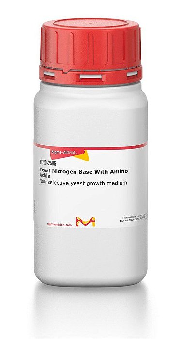 Yeast Nitrogen Base With Amino Acids, Non-selective yeast growth medium, frasco com 250 gramas Y1250-250G (Sigma)