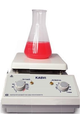 Agitador Magnético com aquecimento, velocidade entre 100 e 1500 RPM, 220V, mod.: K40-1820H (Kasvi)