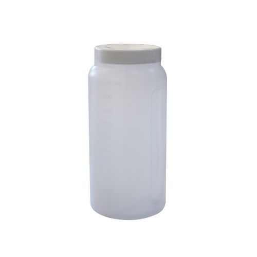 Coletor Urina 24 Horas 1 litro, Não Estéril, Frasco Transparente e Tampa Branca, Graduado, caixa 50 unidades, mod.: CLT24H1LT (Cralplast)