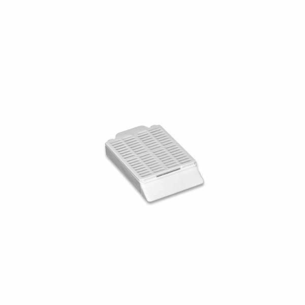 Cassete histológico com tampa removível, branco, caixa com 250 unidades, mod.: K30-0501 (Olen)