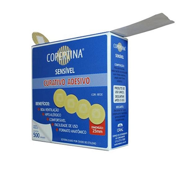 Bandagem Adesiva Hipo-Alérgica, rolo c/25 mm, caixa c/ 3.000 unidades, mod.: COPE500R (Corpetina)