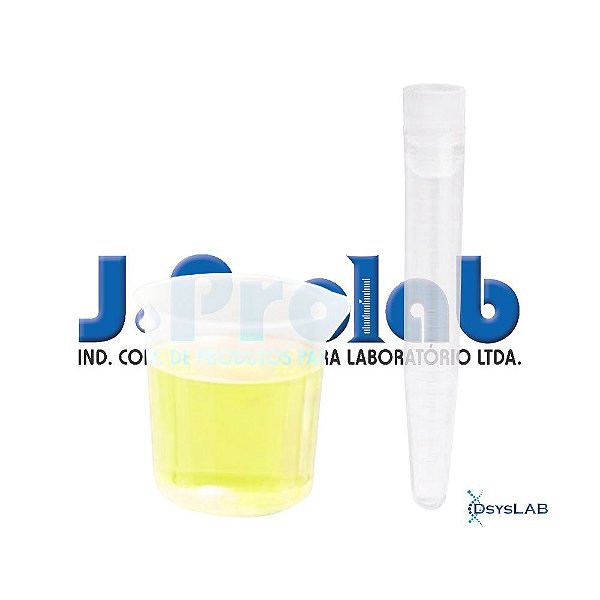 Kit para Coleta de Urina com Tubo de 12 mL, Estéril, com Tampa Vermelha e Base do Coletor de 80 mL, caixa c/500 unidades, mod.: 9363-8 (J.Prolab)