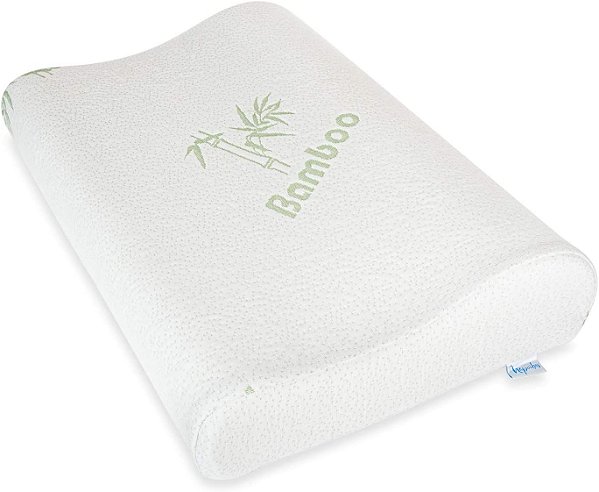 Travesseiro Ergonômico Cervical Fibra Bambu Contorno Ortopédico Espuma de Memória