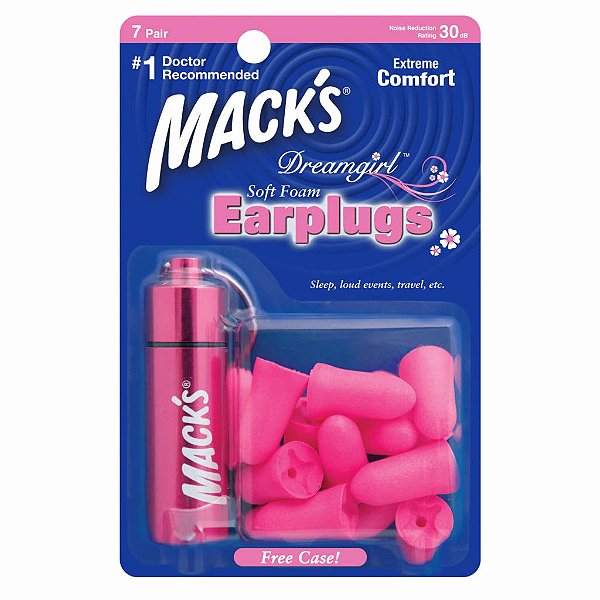 Protetor Auricular Mack's Dreamgirl Anti-Ronco 30dB com Case 7 Pares