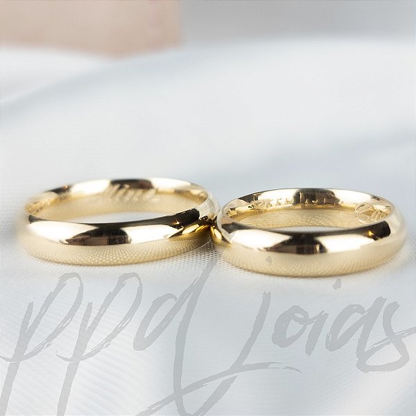 Alianças Bombe 5mm - Ouro 18k