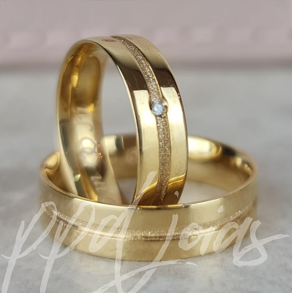 Par de Alianças Cintra (5mm) - Ouro 18k