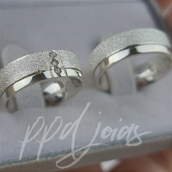 Par de Alianças Pegasus (7mm) - Prata 950