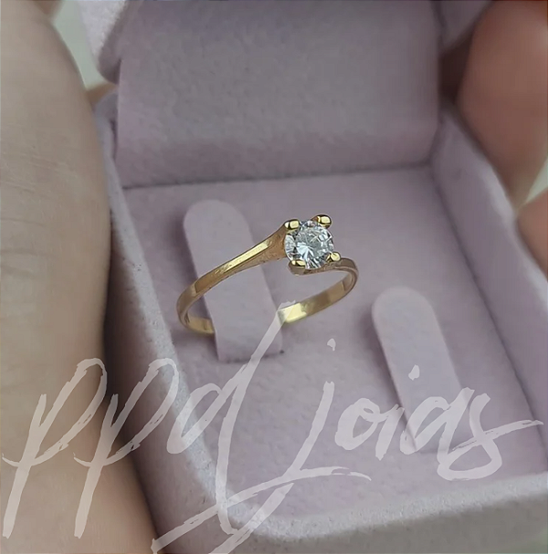 Solitário Anel de Noivado Afrodite - Ouro 18k