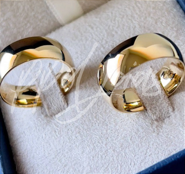 Par de Alianças Tradicional (8mm) - Ouro 18k