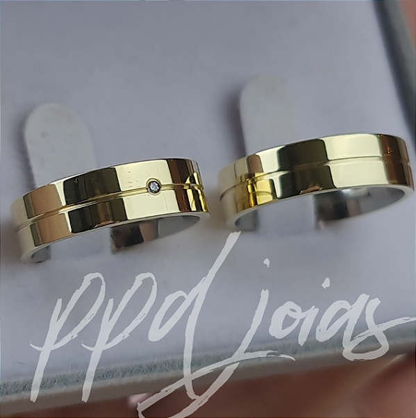 Par de Alianças Chiu (6mm) - Moeda Antiga