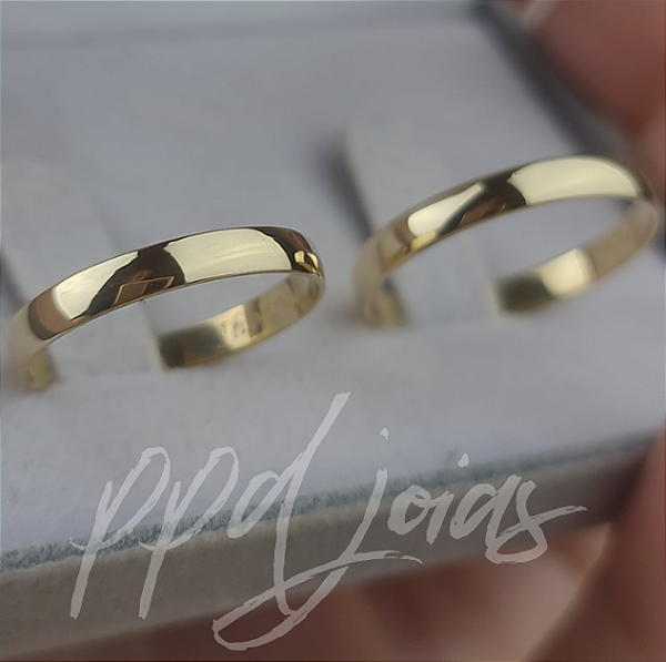Par de Alianças Tradicional (3mm) - Ouro 18k