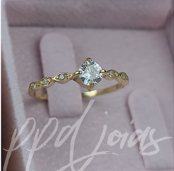 Solitário Flower - Ouro 18k