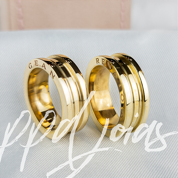 Alianças Personalizadas Altas - Ouro 18k