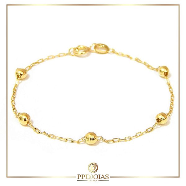 Pulseira Bolinha Infantil - Ouro 18k