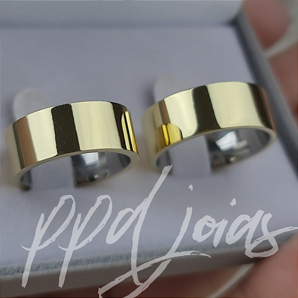 Par de Alianças Milão (8mm) - Moeda Antiga