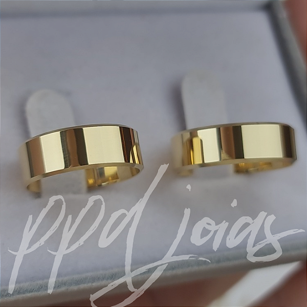 Par de Alianças Itália (6,5mm) - Ouro 18k