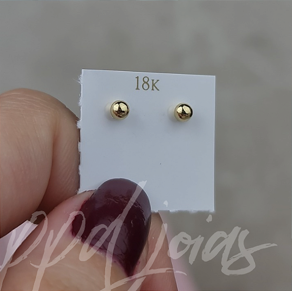 Brinco Infantil Bolinha (3mm) - Ouro 18k