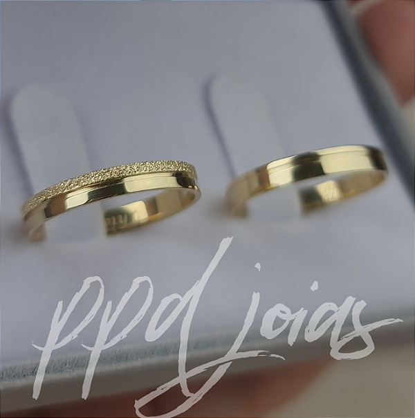 Par de Alianças Vivar Mix (3mm) - Ouro 18k