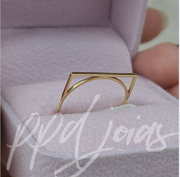 Anel Quadrado - Ouro 18k