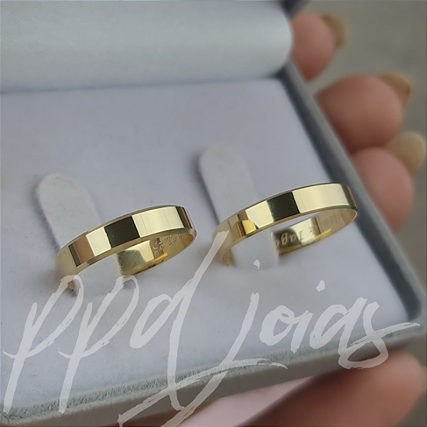 Par de Alianças Italia (4mm) - Ouro 18k