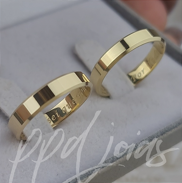Par de Alianças Italia (4mm) - Ouro 18k