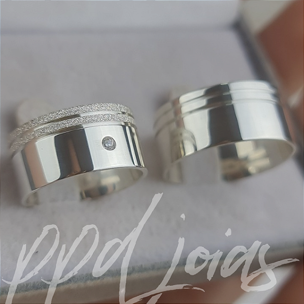 Par de Alianças Melin Amapa (10mm) - Prata 950