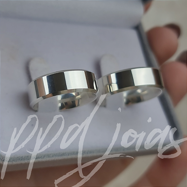Par de Alianças Italia (7mm)- Prata 950