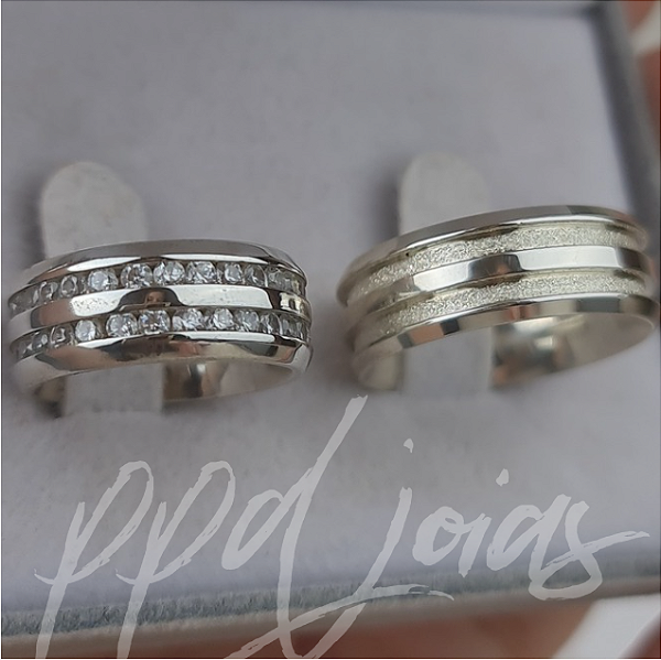 Par de Alianças Royale (8mm) - Prata 950
