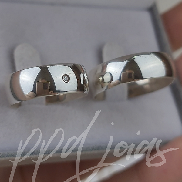 Par de Alianças Tradicional (8mm) - Prata 950