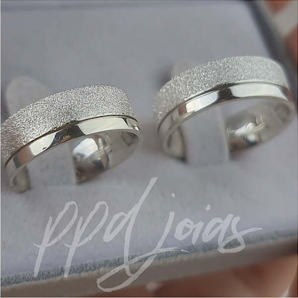 Par de Aliança Pegasus Fosca (7mm) - Prata 950