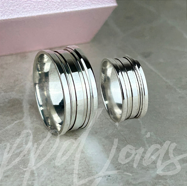 Par de Aliança Bulgaria Polida (10mm) - Prata 950