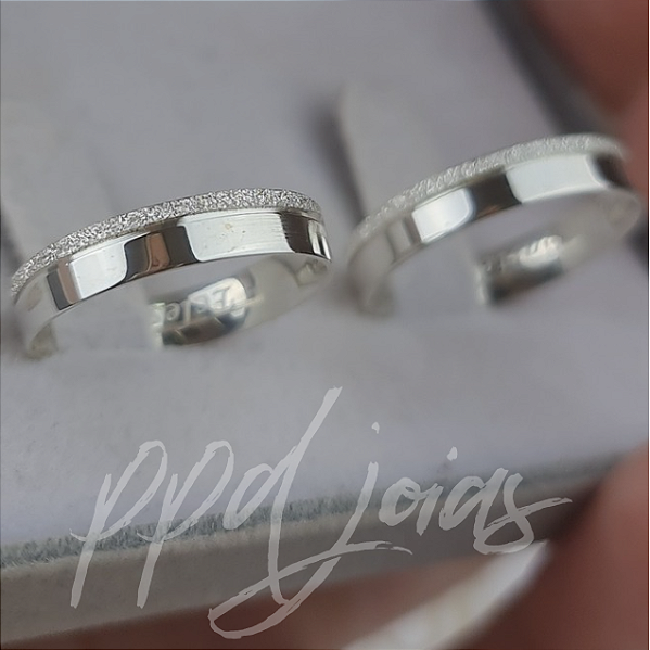 Par de Aliança Vivar (4mm) - Prata 950