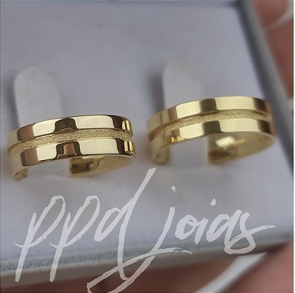 Par de Aliança Lunar (6mm) - Ouro 18k