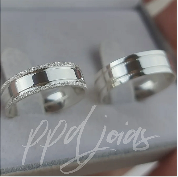 Par de Alianças Julios (6mm) - Prata 950