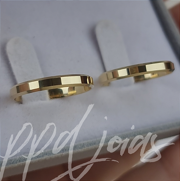 Par de alianças Italia (3mm) - Ouro 18k