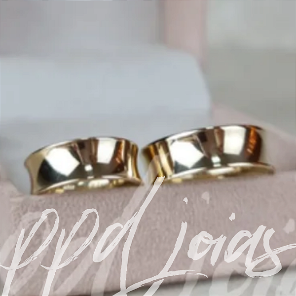 Alianças Concava (8mm) Ouro 18k