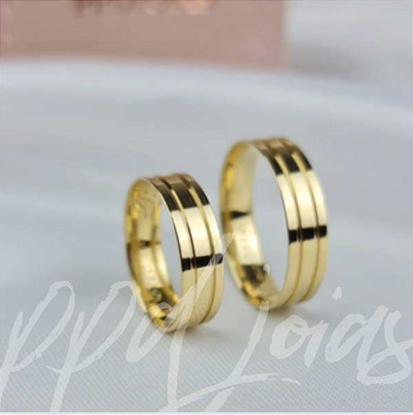 Par de Alianças Stiros (5mm) - Ouro 18k