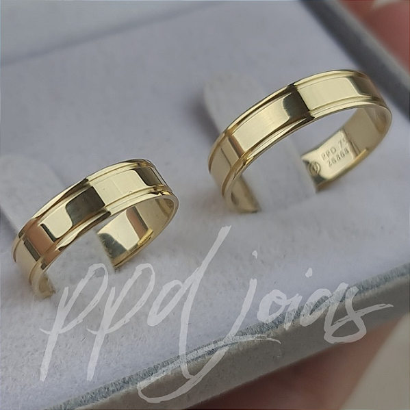 Par de Alianças Stiros (5mm) - Ouro 18k
