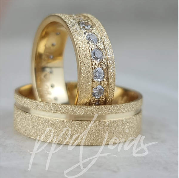 Par de Aliança Vivar Espanha (6mm) - Ouro 18k