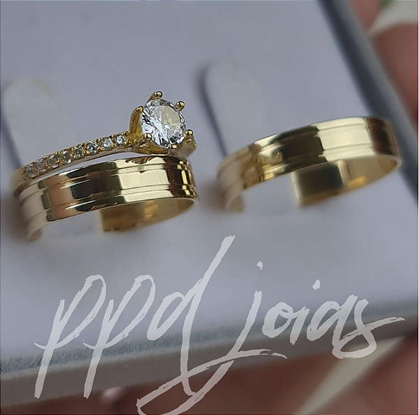 Par de Alianças Stiros (4,5mm)- Ouro 18k