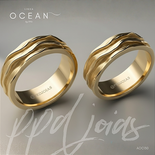 Alianças Ocean Ouro 18k (AOC130)