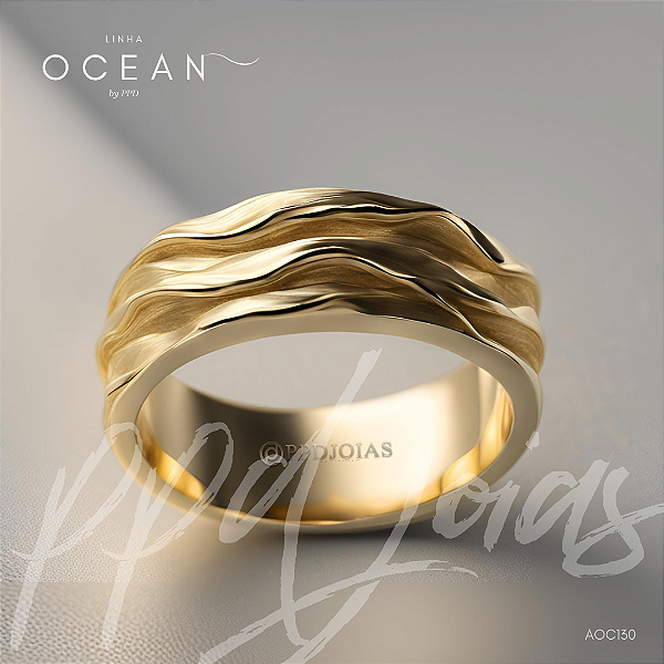 Alianças Ocean Ouro 18k (AOC130)