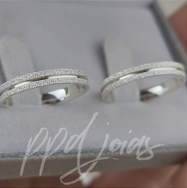 Par de aliança Chiu Madagascar (3mm) - Prata