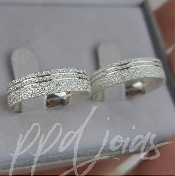 Par de Alianças Melin (6mm) - Prata 950