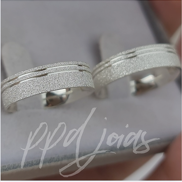 Par de Alianças Melin (6mm) - Prata 950